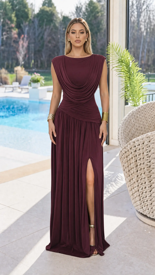 Body By Evara™ Convertible Cowl Neck Maxi Dress
